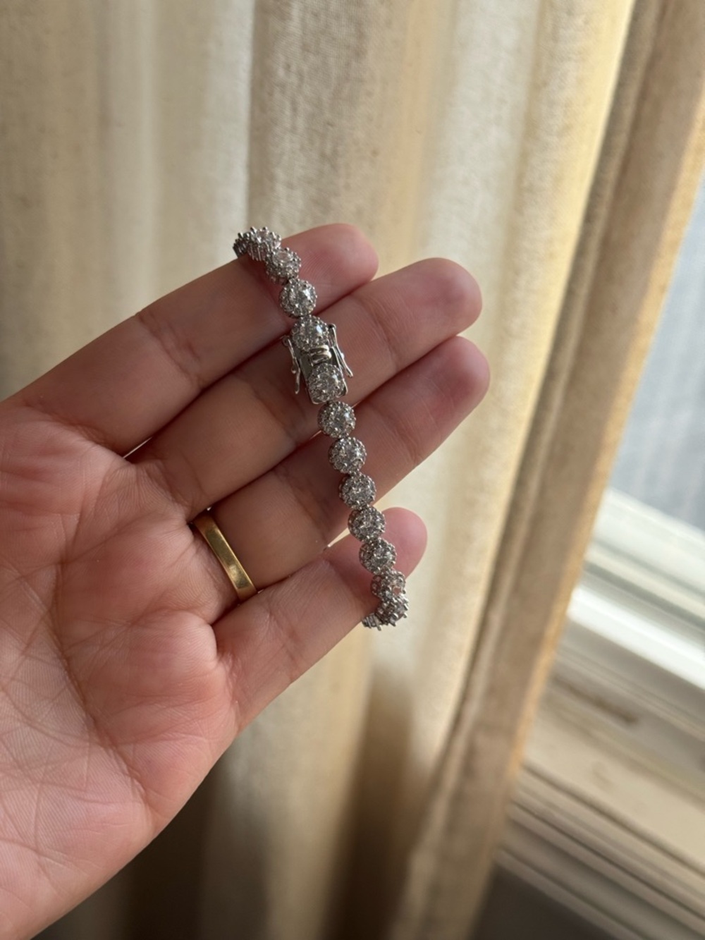 NEW! Rhodium Plated Premium CZ Stones | Bracelet - Picture 2 of 2